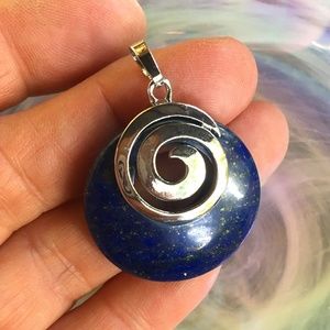 Lapis Lazuli vasudha spiral reiki wealth pendant